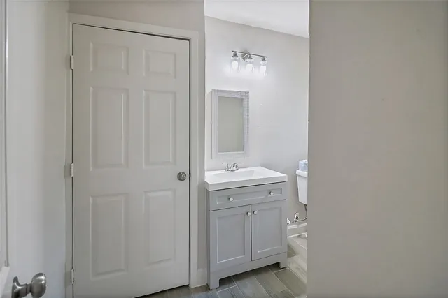 a view of a bathroom with a sink