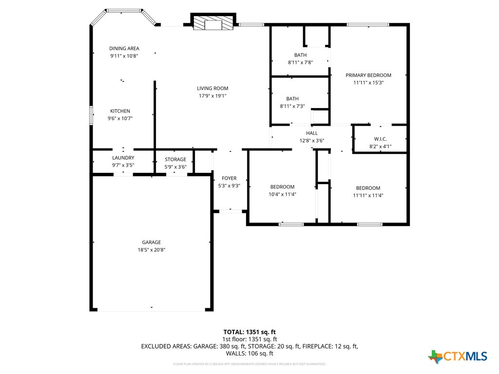232 Thompson Circle Lorena, TX 76655 - Photo 35 of 35 Floor Plan with dimensions.