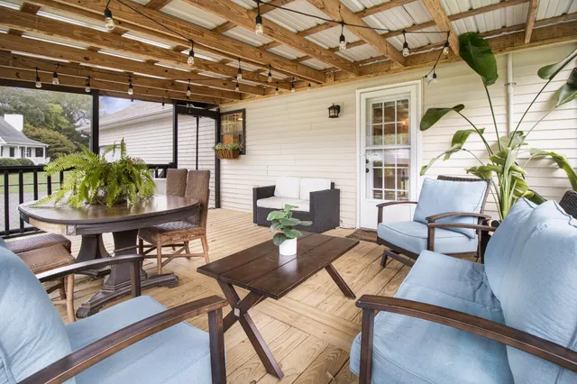 a outdoor living space with furniture