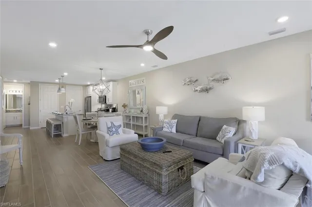 a living room with furniture