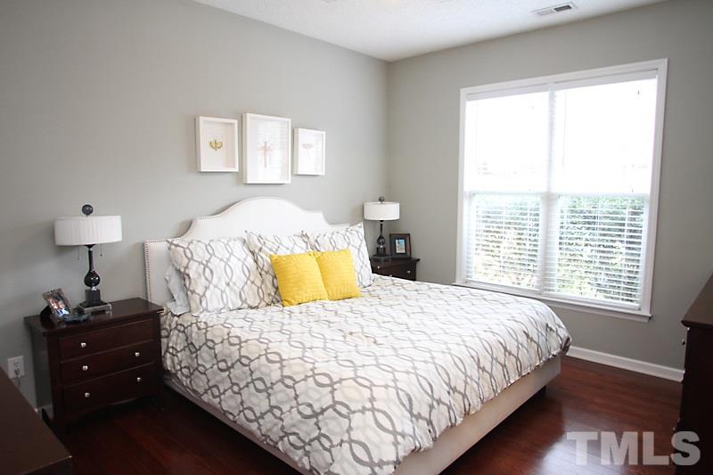 1002 Shackleton Road Apex, NC 27502 - Photo 13 of 19 Large master with room for a king sized bed, Huge walk-in closet and vaulted ceilings.