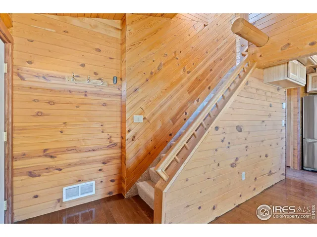 a view of wooden door