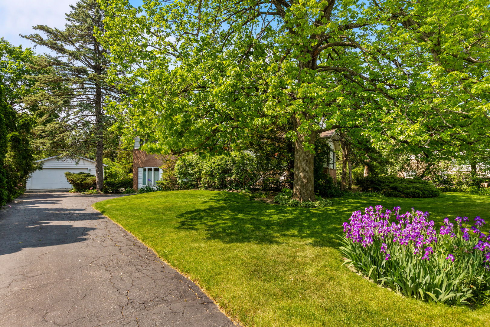 516 Indian Hill Road Deerfield, IL 60015 - Photo 3 of 28 a front view of a house with fountain and large trees