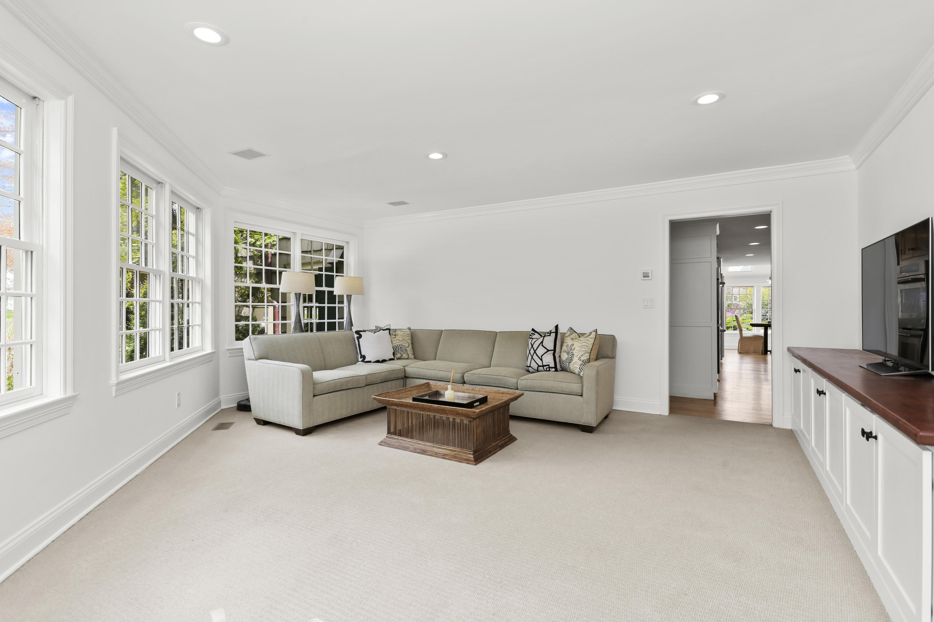 15 Old Farm Road Darien, CT 06820 - Photo 32 of 90 a living room with furniture and large windows
