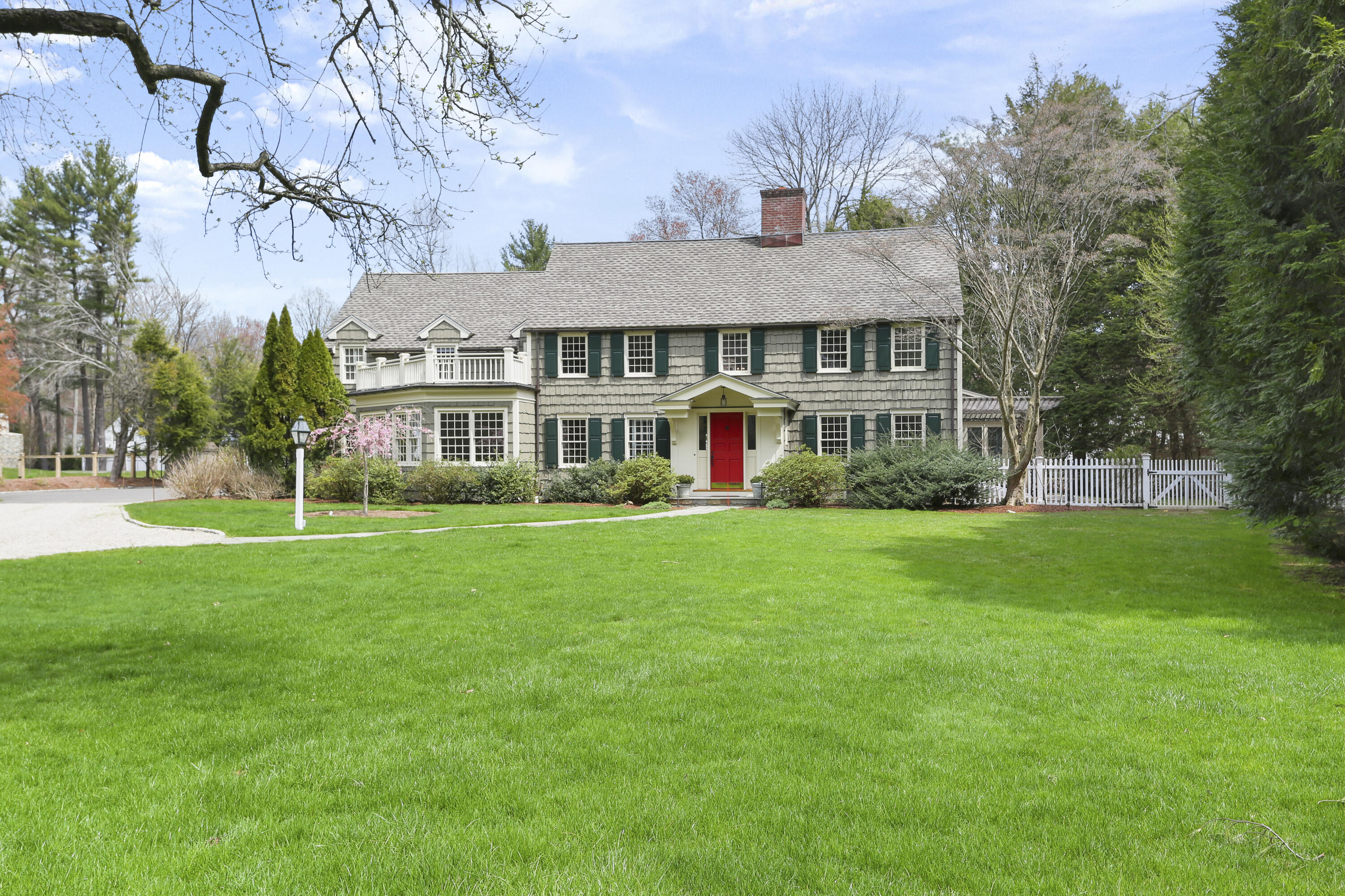 15 Old Farm Road Darien, CT 06820 - Photo 84 of 90 a view of a house with a big yard and large trees