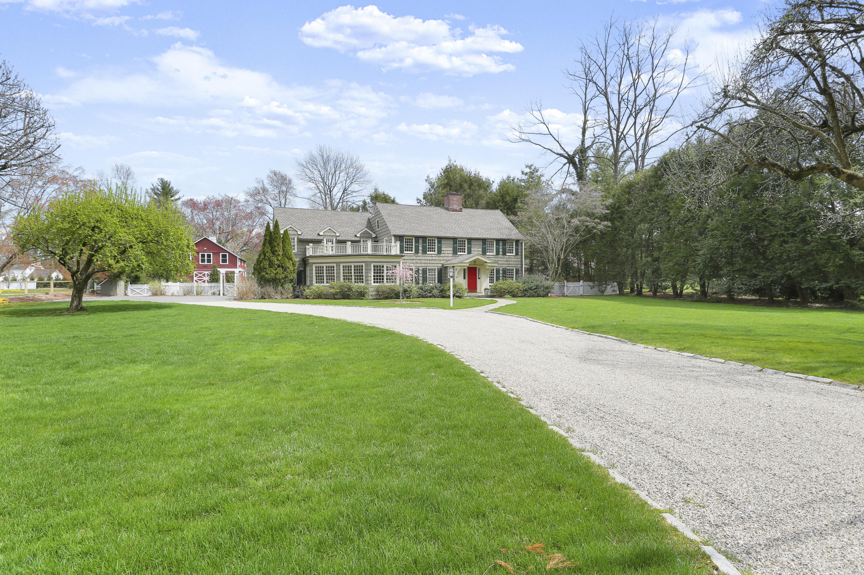 15 Old Farm Road Darien, CT 06820 - Photo 85 of 90 a view of a house with a big yard and large trees