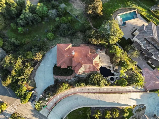 an aerial view of a house