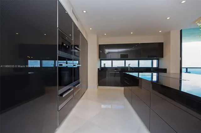 a kitchen with lots of counter space
