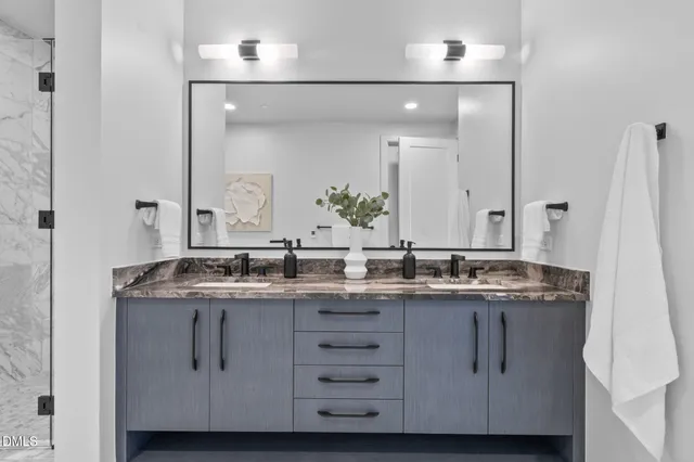 a city view with tall buildings