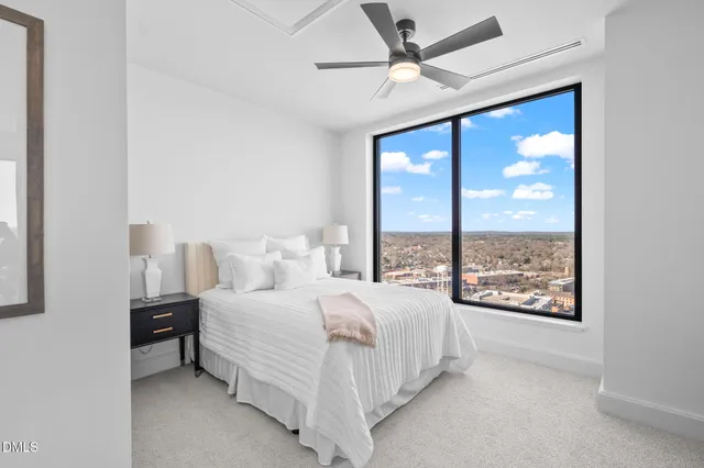 a view of a city and an ocean view