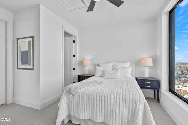 a view of a city with tall buildings