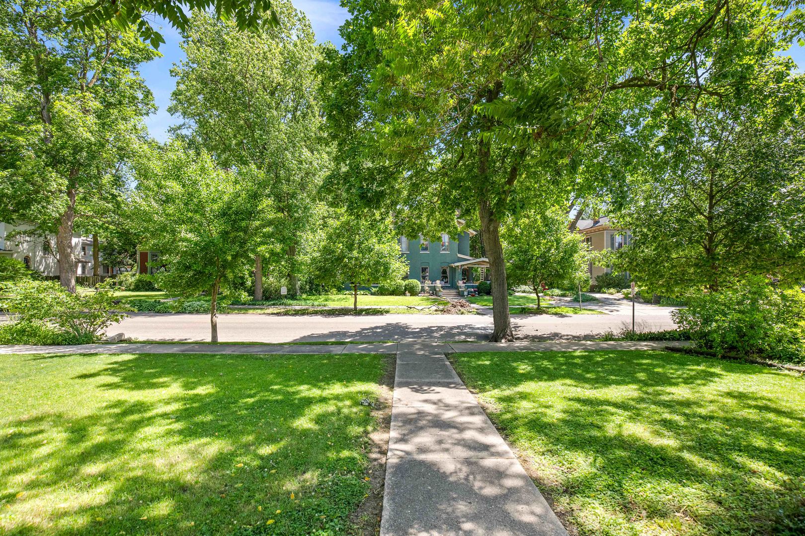 410 East Grove Street Bloomington, IL 61701 - Photo 2 of 25 a view of a backyard with large trees