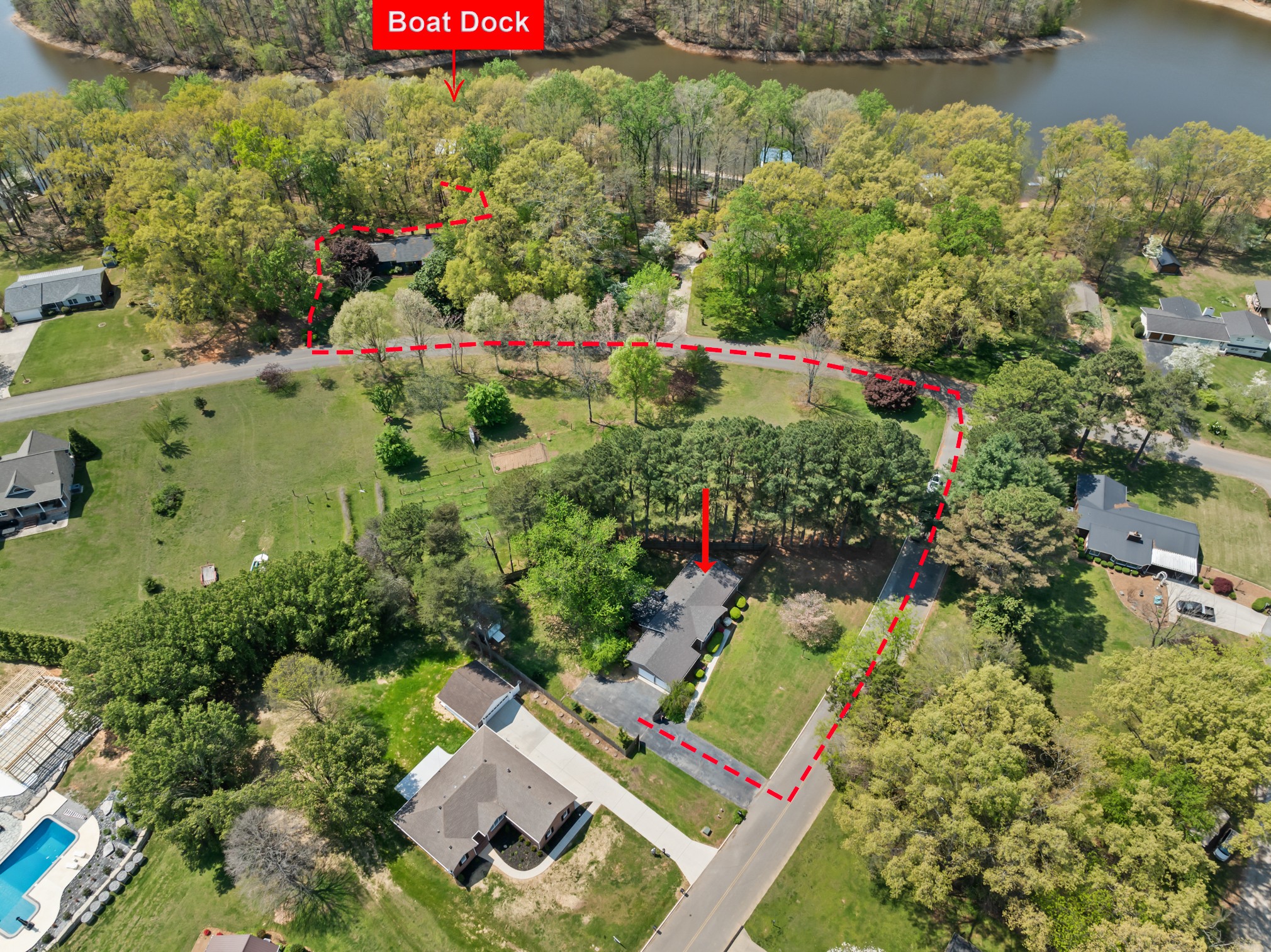 50 Maple Drive Winchester, TN 37398 - Photo 2 of 47 an aerial view of a house with a yard and lake view