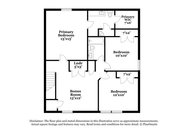 an empty room with a window and a ceiling fan