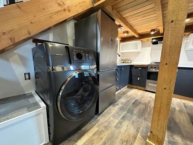 a utility room with cabinets