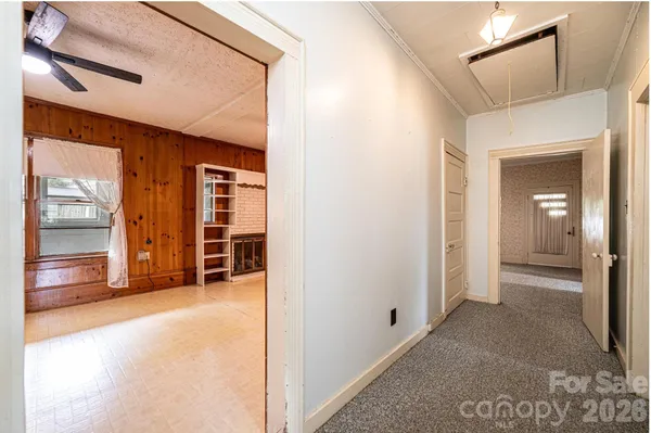 a view of a room with an empty space