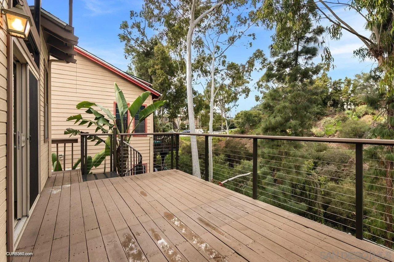 4579 54th Street San Diego, CA 92115 - Photo 12 of 39 a view of a balcony with wooden floor and fence