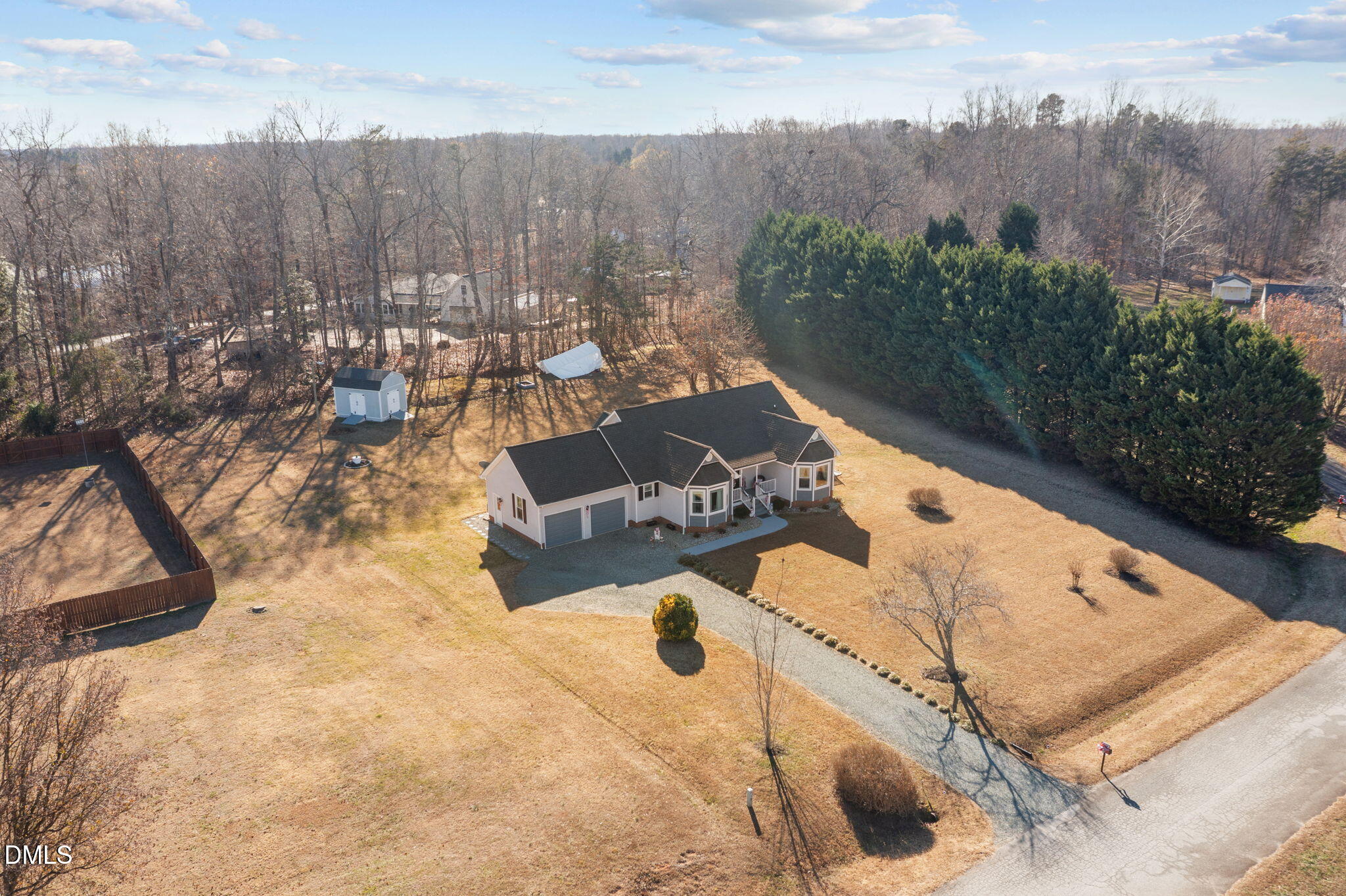 6194 Friedens Grove Road Gibsonville, NC 27249 - Photo 20 of 23 an aerial view of a house with yard and mountain view in back