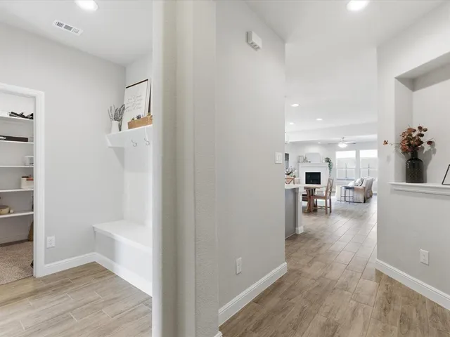 a view of a living room and dining room