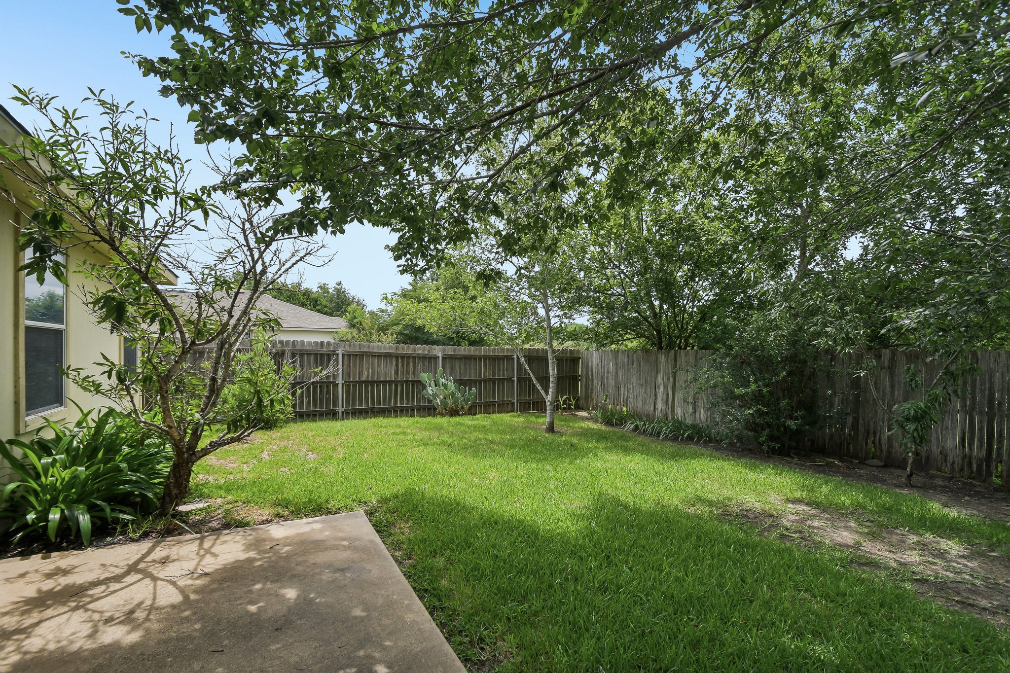 610 Lavaca Loop Elgin, TX 78621 - Photo 37 of 37 A generous backyard offers a private green oasis with mature trees and ample space for outdoor activities.