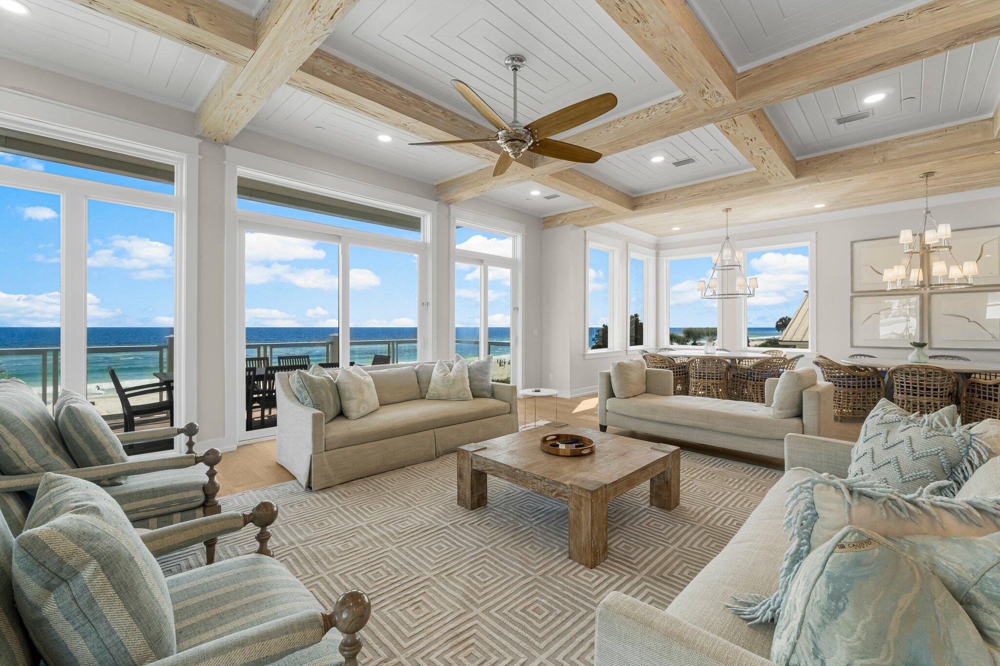 22015 Front Beach Road Panama City Beach, FL 32413 - Photo 18 of 104 a living room with furniture wooden floor and a large window