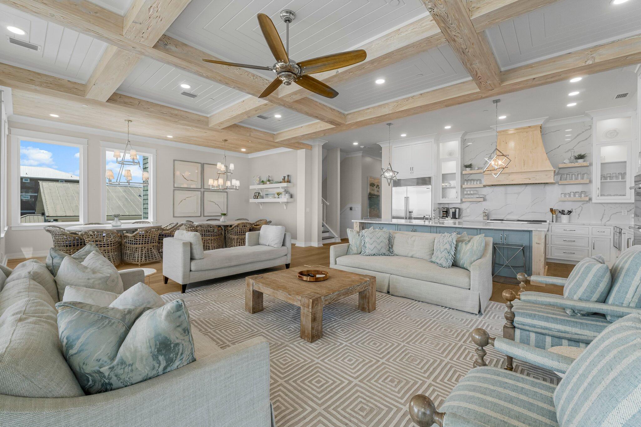 22015 Front Beach Road Panama City Beach, FL 32413 - Photo 20 of 104 a living room with furniture and a view of kitchen