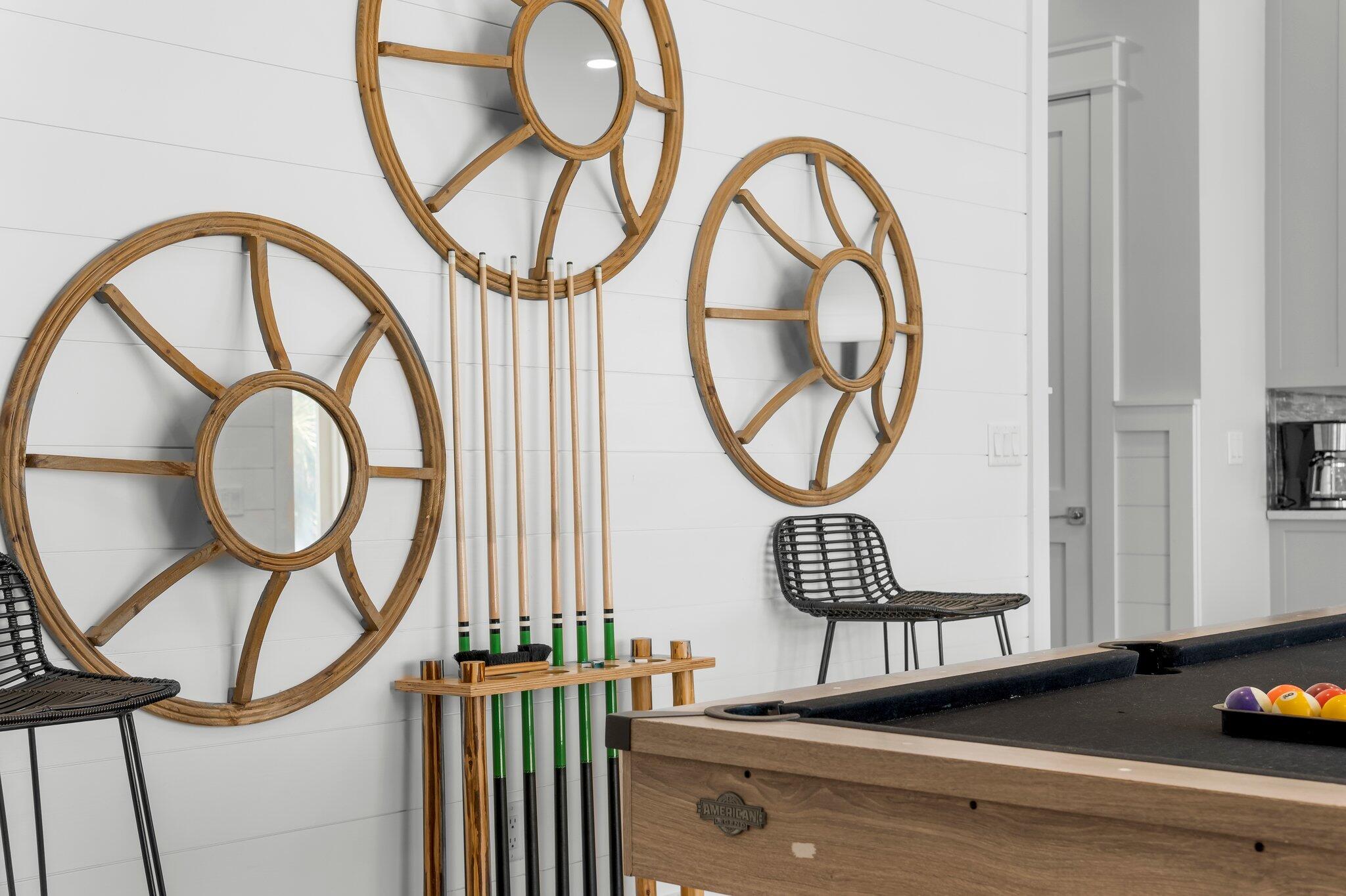 22015 Front Beach Road Panama City Beach, FL 32413 - Photo 38 of 104 wooden floor with a metal railing and a mirror on the wall