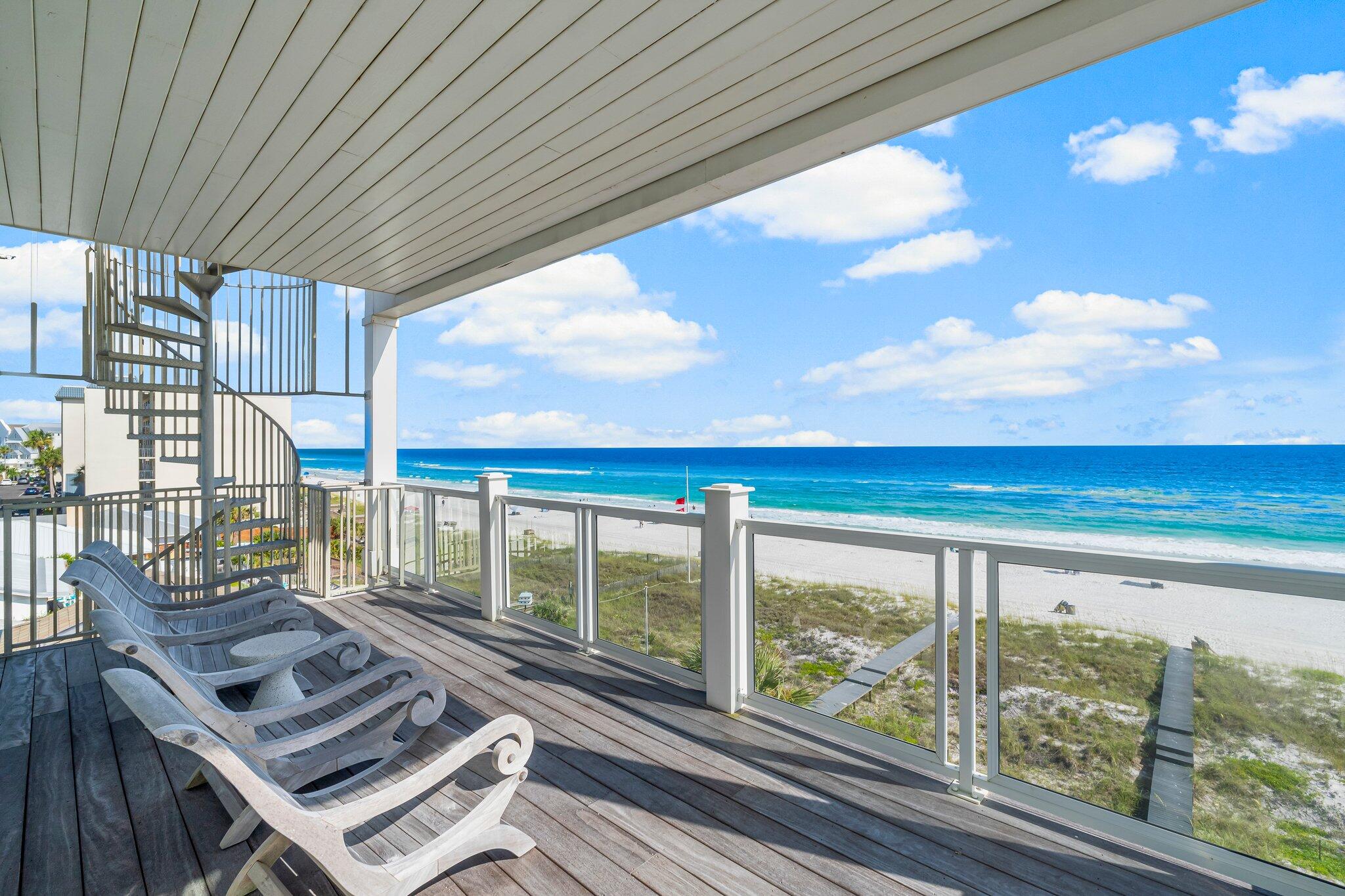 22015 Front Beach Road Panama City Beach, FL 32413 - Photo 54 of 104 a view of a balcony with wooden floor