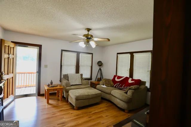 a living room with furniture