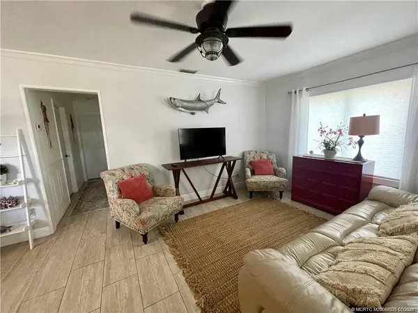 a living room with furniture