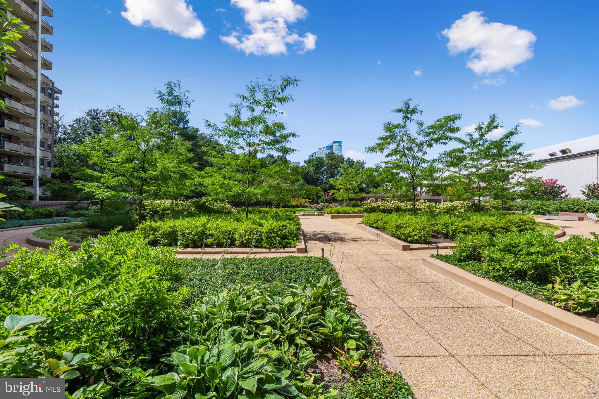 1800 Old Meadow Road, Unit 1415 McLean, VA 22102 - Photo 23 of 29 a view of yellow house with a flower garden