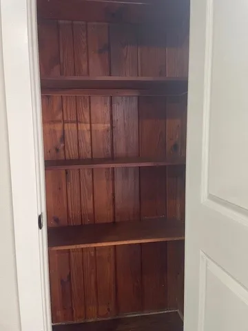 a view of wooden door