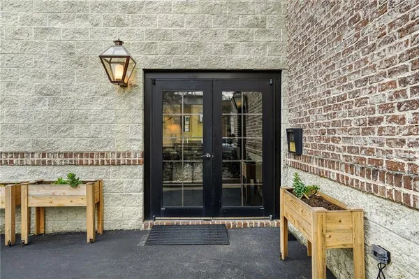 a building with a door