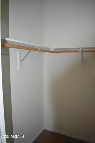 a view of small space with racks on the wall
