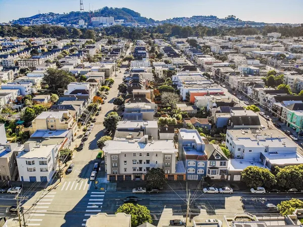 an aerial view of a city