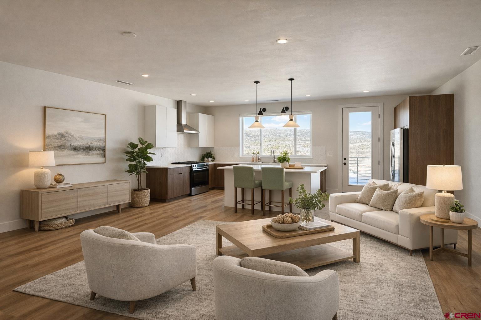 205 Treeline Street Durango, CO 81303 - Photo 26 of 39 a living room with furniture and kitchen view