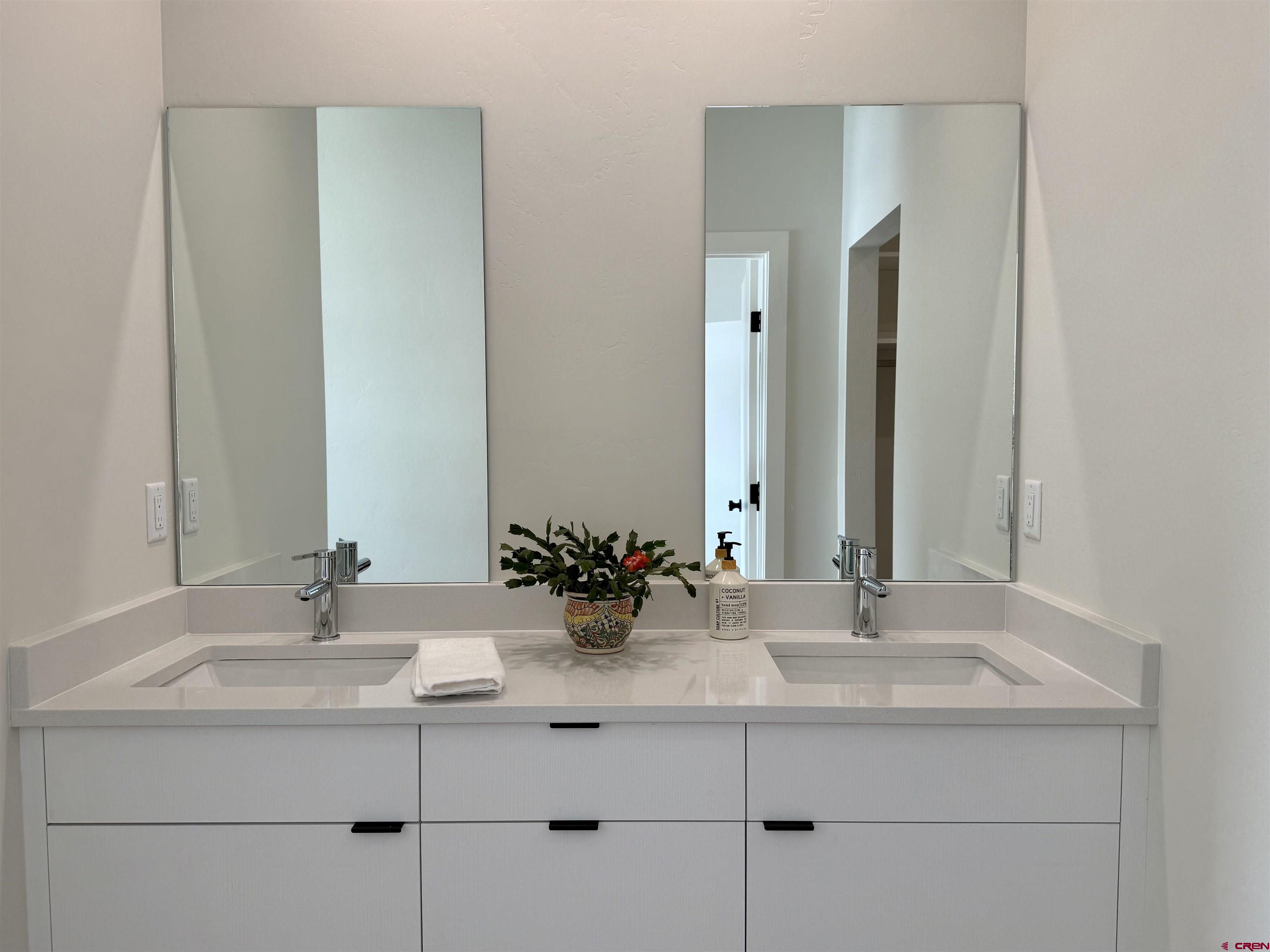 205 Treeline Street Durango, CO 81303 - Photo 36 of 39 a bathroom with double sink and a mirror