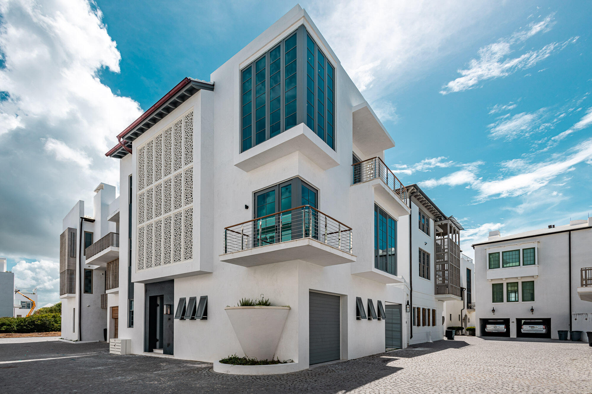a view of a house with a street