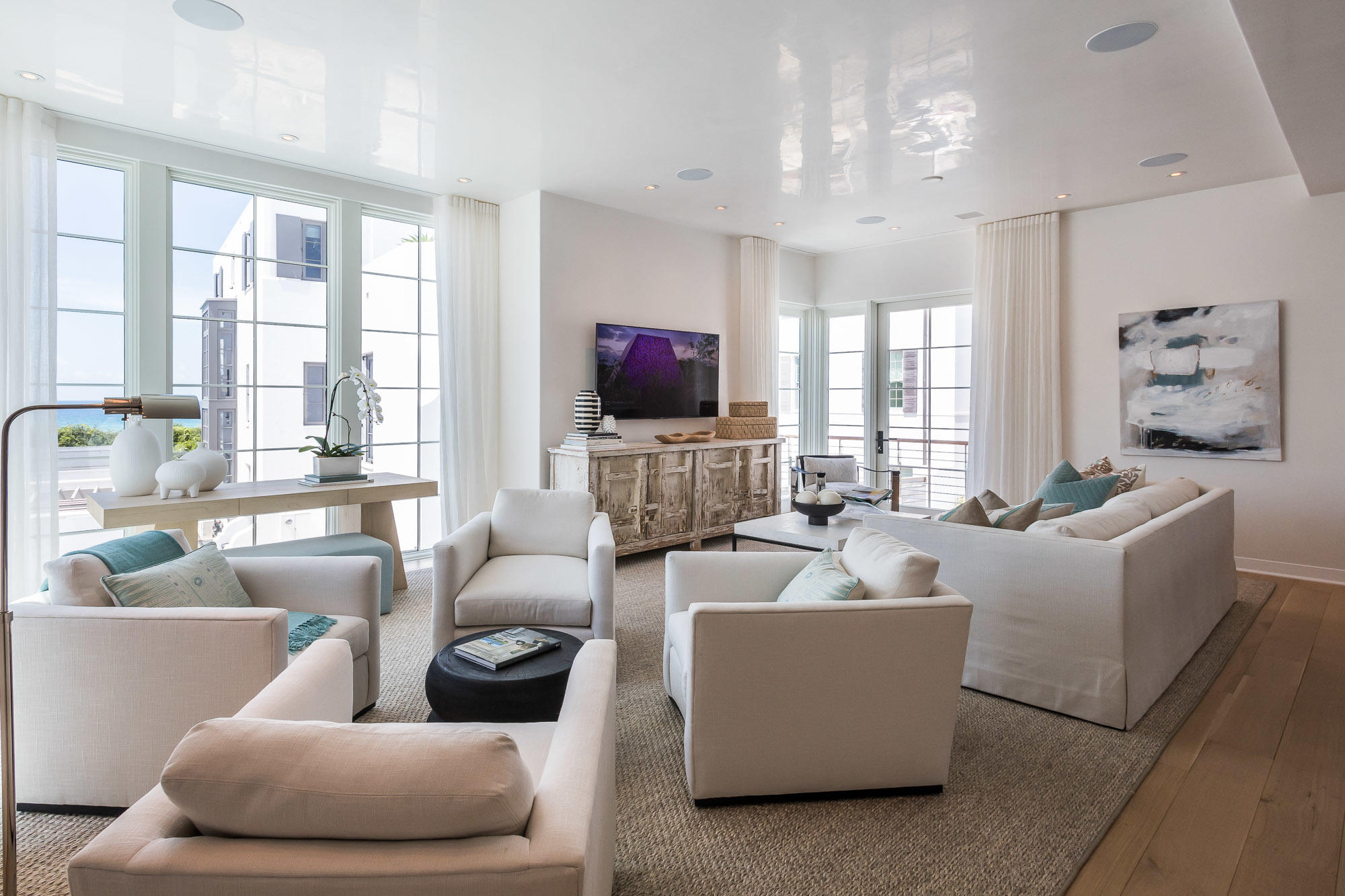 23 Sea Venture Alley, Unit MM6 Inlet Beach, FL 32461 - Photo 27 of 82 a living room with furniture and a flat screen tv
