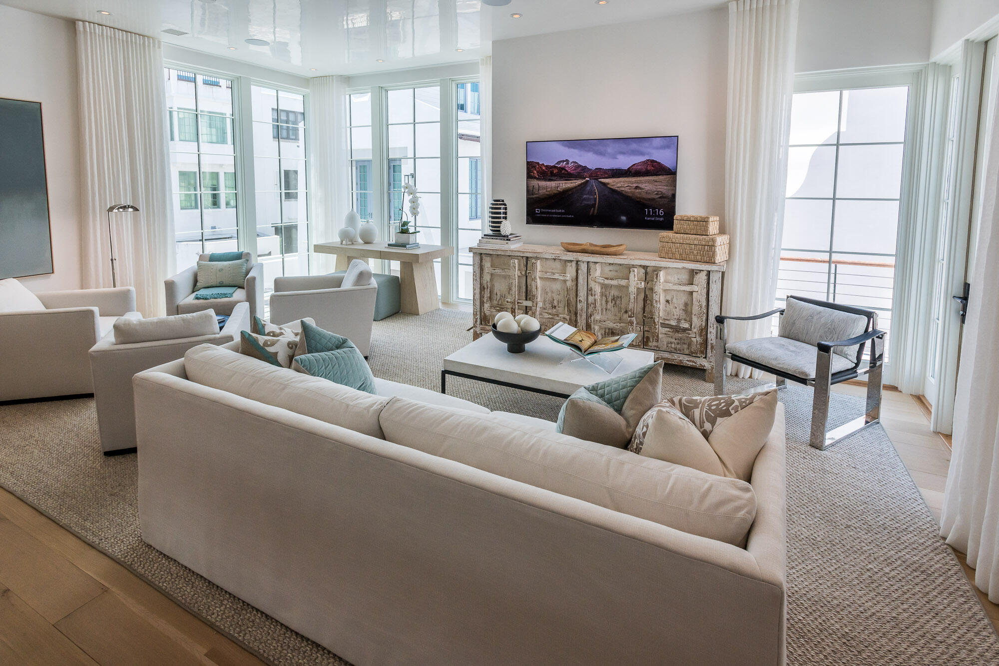23 Sea Venture Alley, Unit MM6 Inlet Beach, FL 32461 - Photo 29 of 82 a living room with furniture and a flat screen tv