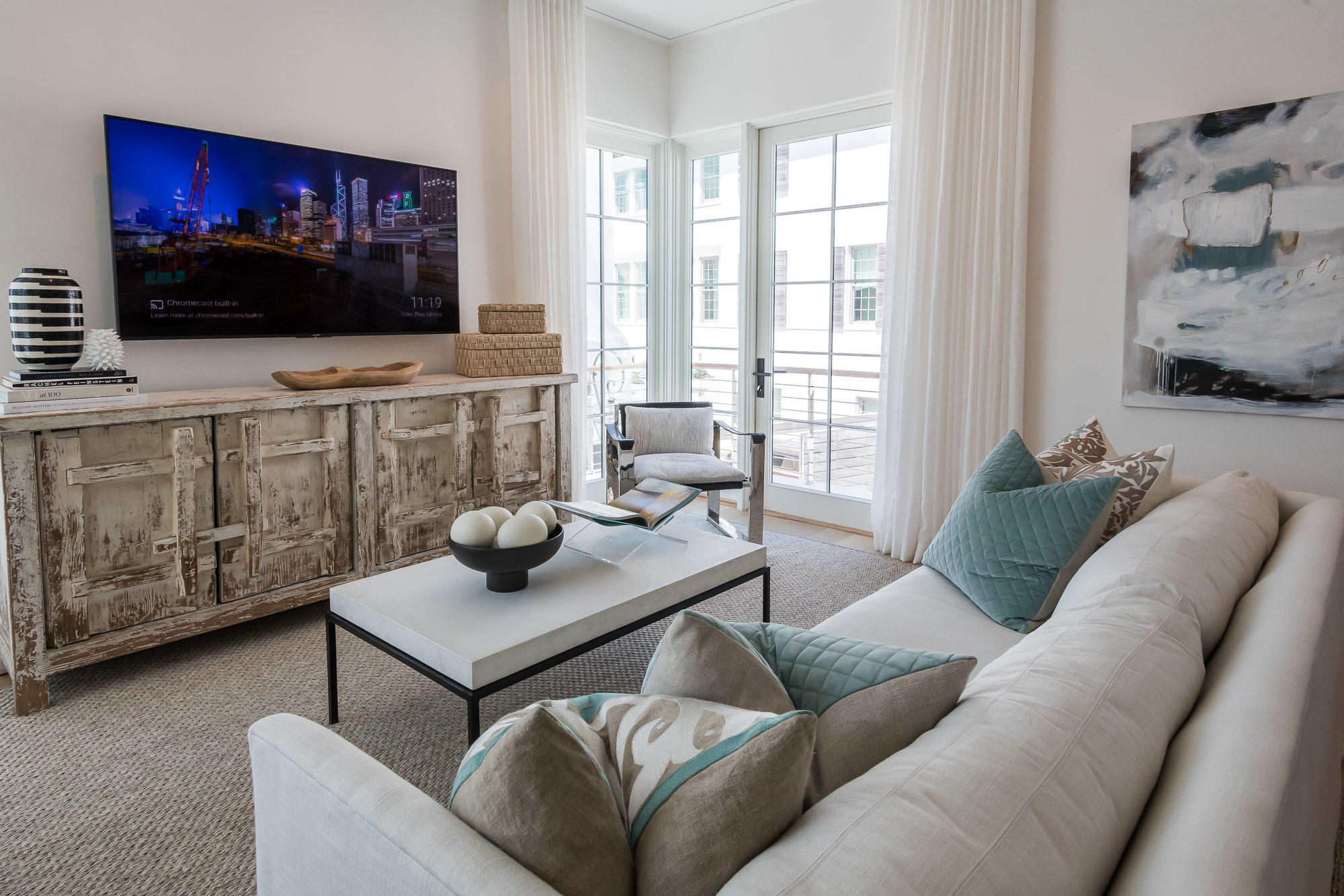 23 Sea Venture Alley, Unit MM6 Inlet Beach, FL 32461 - Photo 33 of 82 a living room with furniture and a flat screen tv