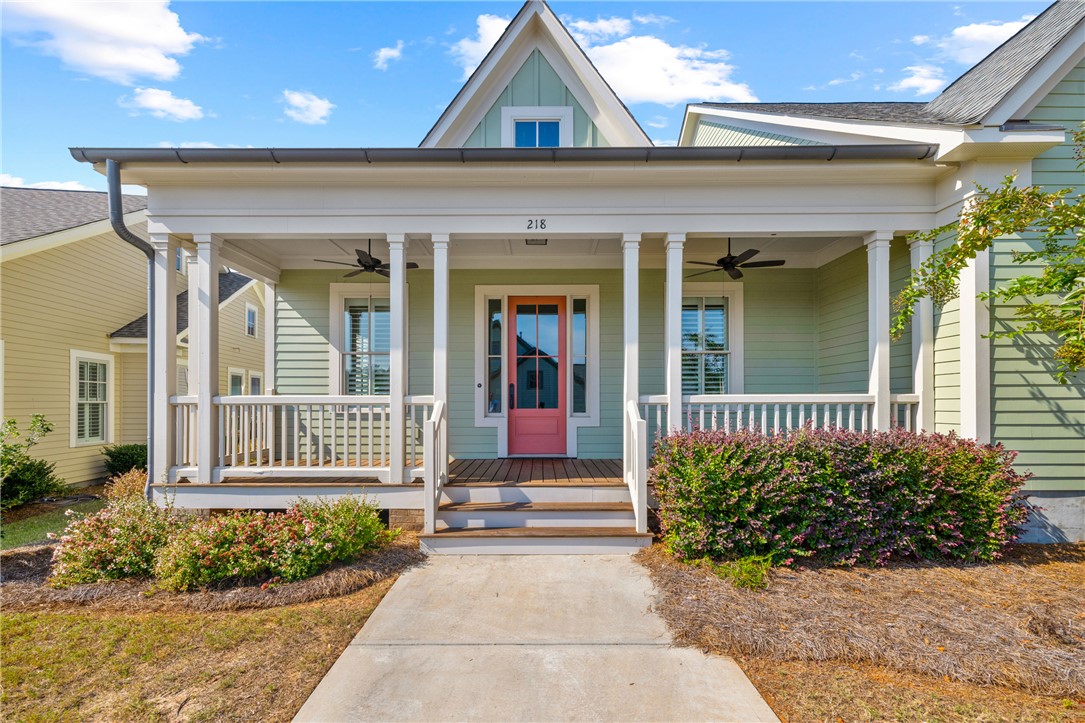 218 Tuttle Street Clemson, SC 29631 - Photo 2 of 20 Front porch with two ceiling fans for ourdoor comfort.
