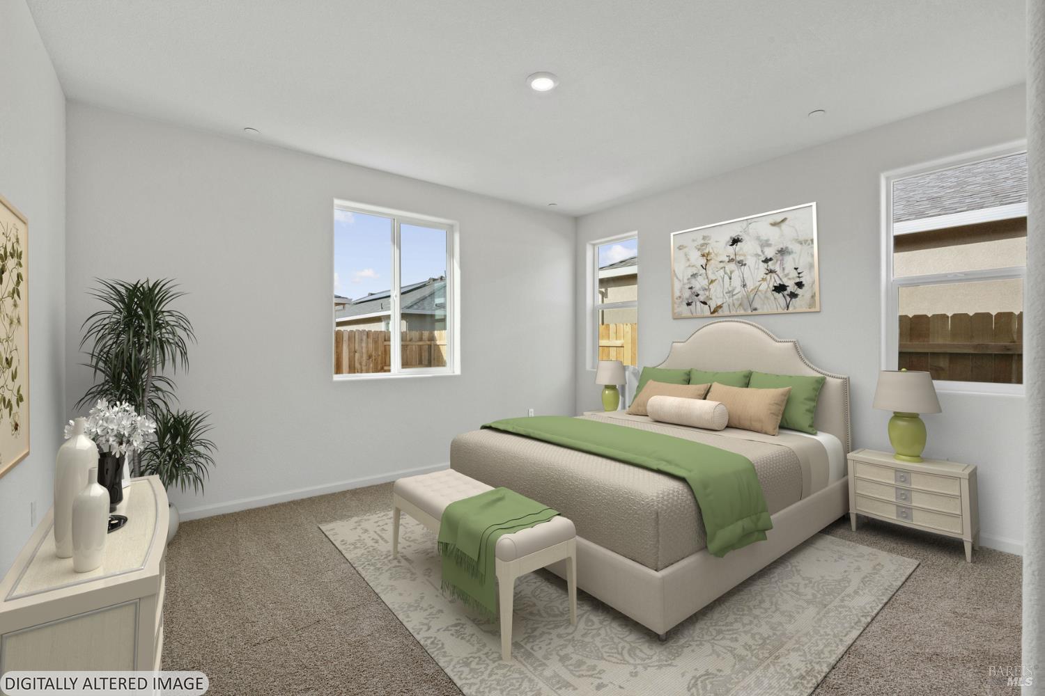 2261 Espana Lane Rio Vista, CA 94571 - Photo 14 of 20 a bedroom with a bed and a potted plant