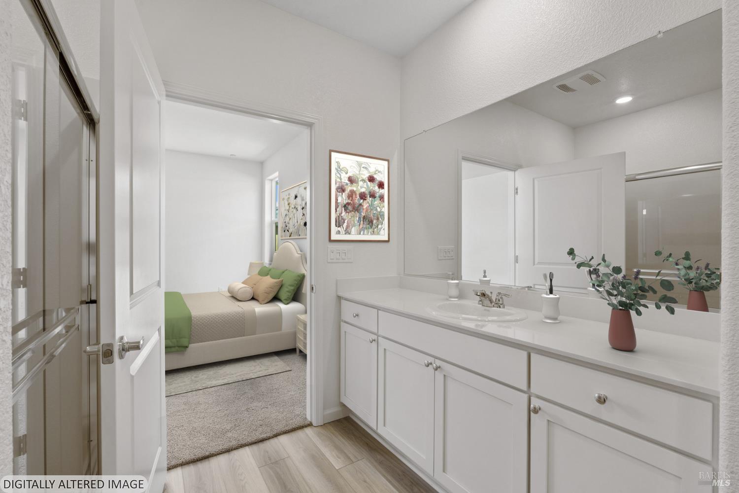 2261 Espana Lane Rio Vista, CA 94571 - Photo 18 of 20 a spacious en suite bathroom with a double vanity sink and mirror