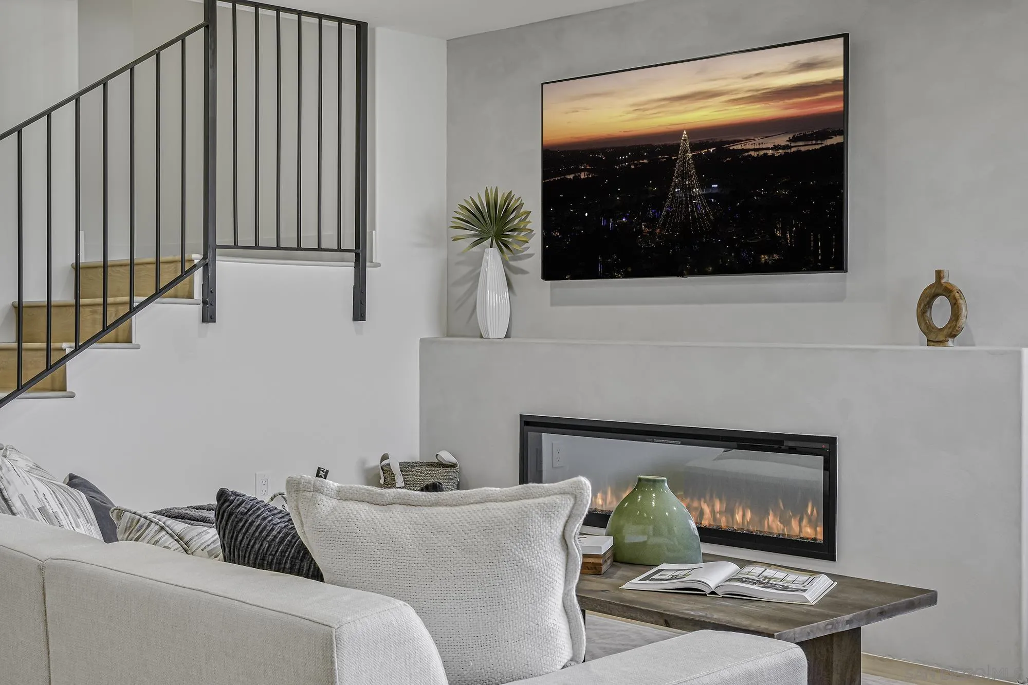 2126 San Clemente Street San Diego, CA 92107 - Photo 11 of 20 a living room with furniture and a fireplace