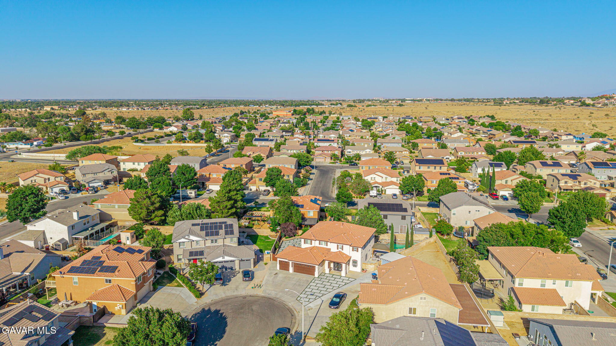 4302 Olivera Place Lancaster, CA 93536 - Photo 54 of 62 an aerial view of a houses with a lake view