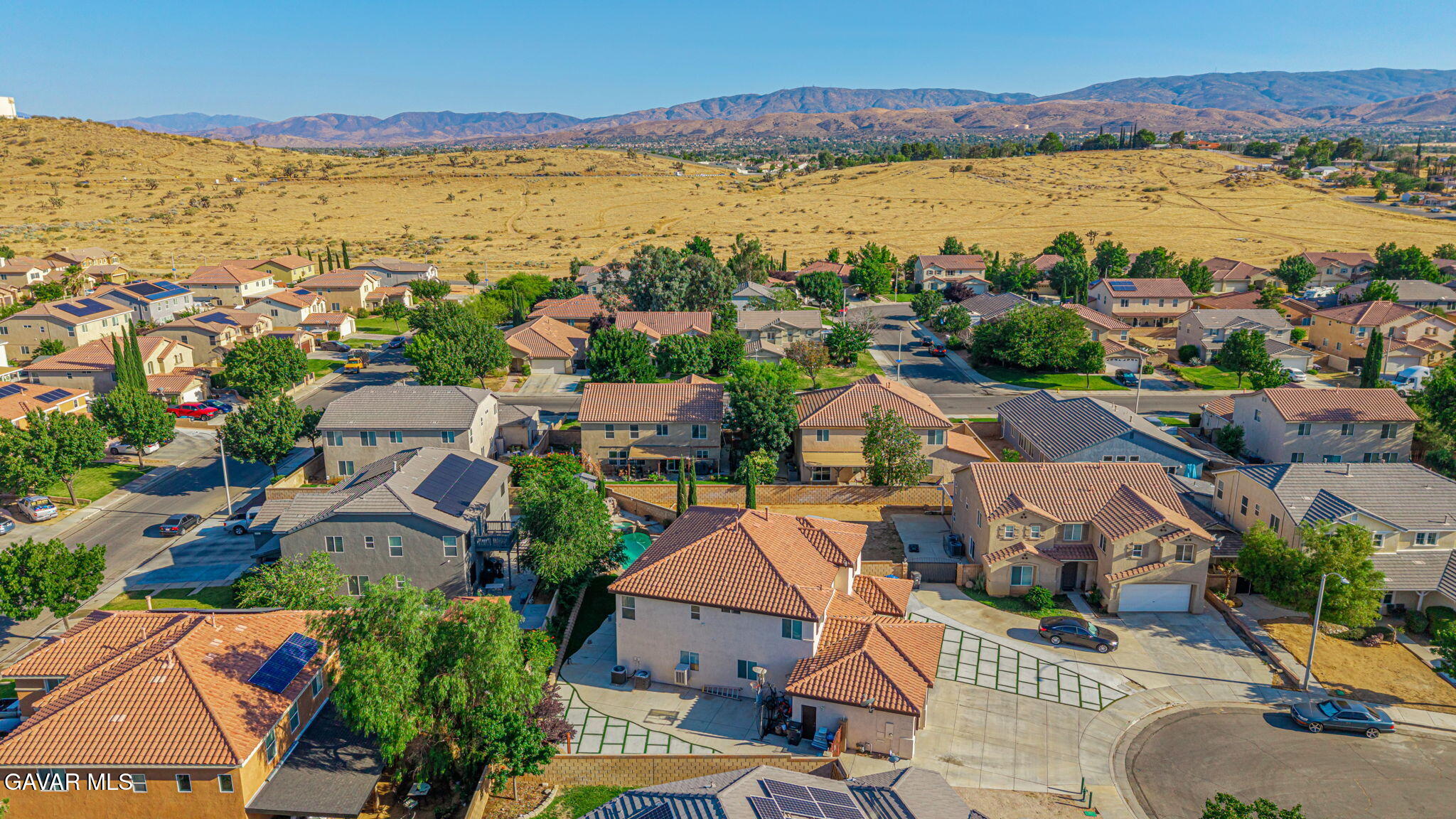 4302 Olivera Place Lancaster, CA 93536 - Photo 61 of 62 an aerial view of residential houses with outdoor space