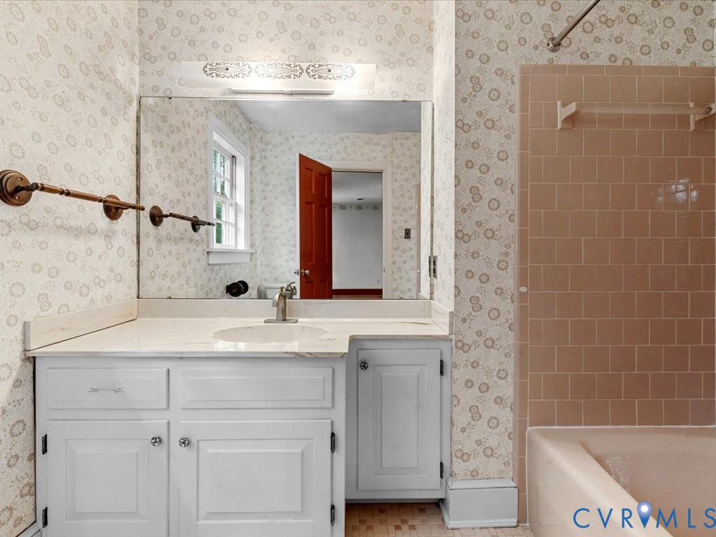 7350 State Rte 1196 Mechanicsville, VA 23111 - Photo 45 of 50 a bathroom with a sink and a mirror
