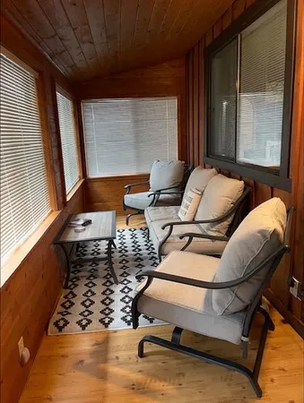 a room with furniture