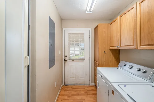 a room with storage and utility